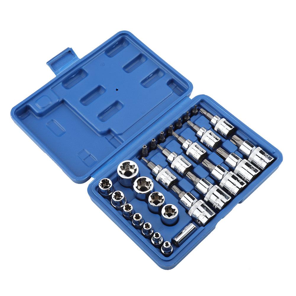 29 PCS/Lot Star Socket Tool Set Hard Steel Mechanical Repair Tool Set Socket Adapter Bit Adapter Repairing Hand Tools