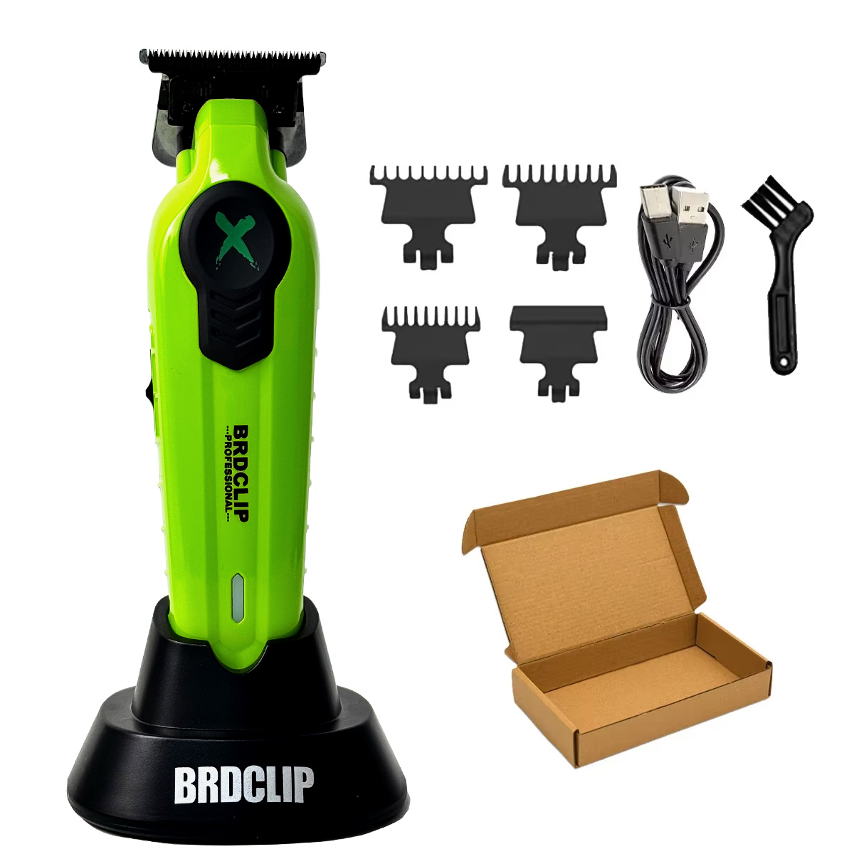 BRDCLIP FA1C NEUE 7500RPM Barber Professionelle Haarschneidemaschine Hochgeschwindigkeitsmotor 2500mAh Elektrische Trimmer DLC Klinge mit Basis: YELLOW / US-Stecker