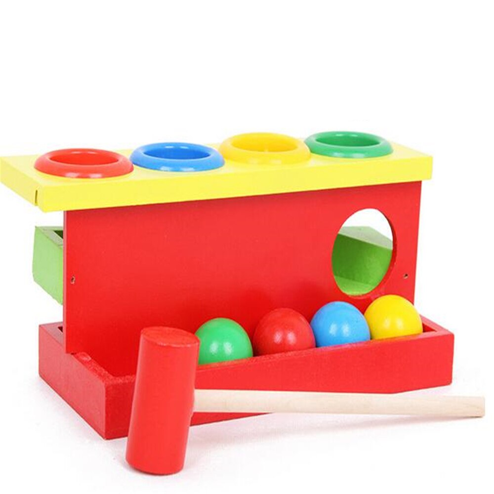 En bois correspondant à la couleur empilant la main martelant la boîte à billes jouet Parent-enfant jouets interactifs apprentissage précoce jouets éducatifs pour bébé