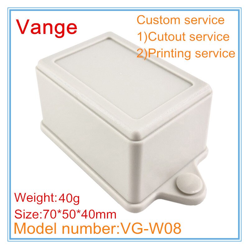 5 stk/lot støpt plastkasse  ip54 abs plasthus kabinett for veggmontert gjør-det-selv-prosjekt 70*50*40mm