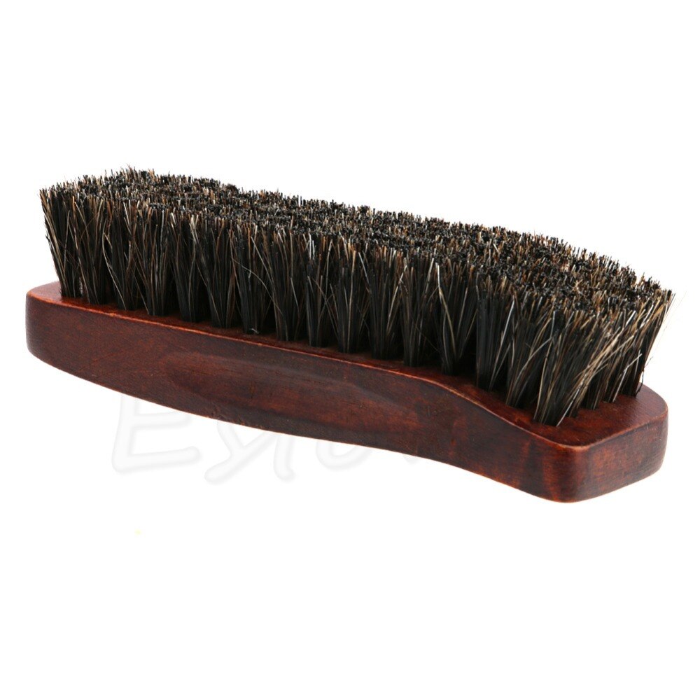 Praktische Paard Haar Professionele Schoen Shine Polish Buffing Brush Houten bruine schoen borstel thuis cleaning tools Sneakers Schoen