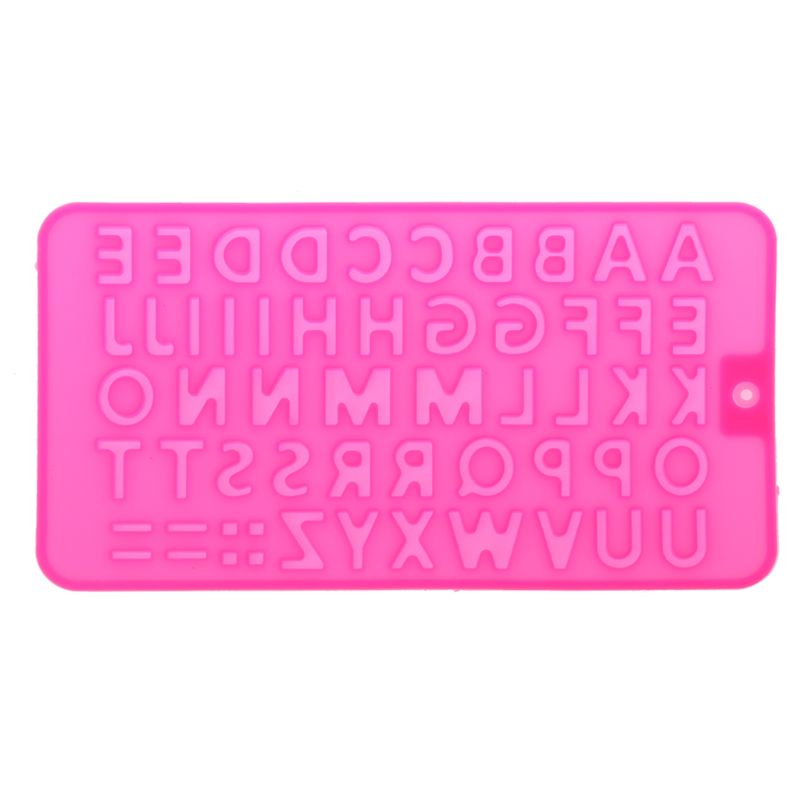 Bandeja de cubitos de hielo con 26 letras del alfabeto, molde de silicona de resina para hacer joyas, herramienta artesanal, molde de cristal para hacer jabón,