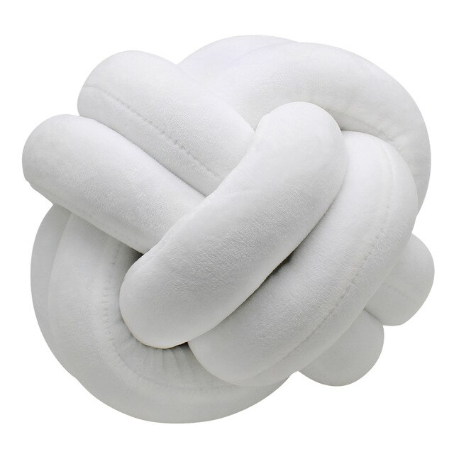 200 cm Lengte Baby Bed Bumper Pure Kleur Weven Pluche Babybedje Protector Voor Pasgeborenen Baby Kamer Decoratie: White ball cushion