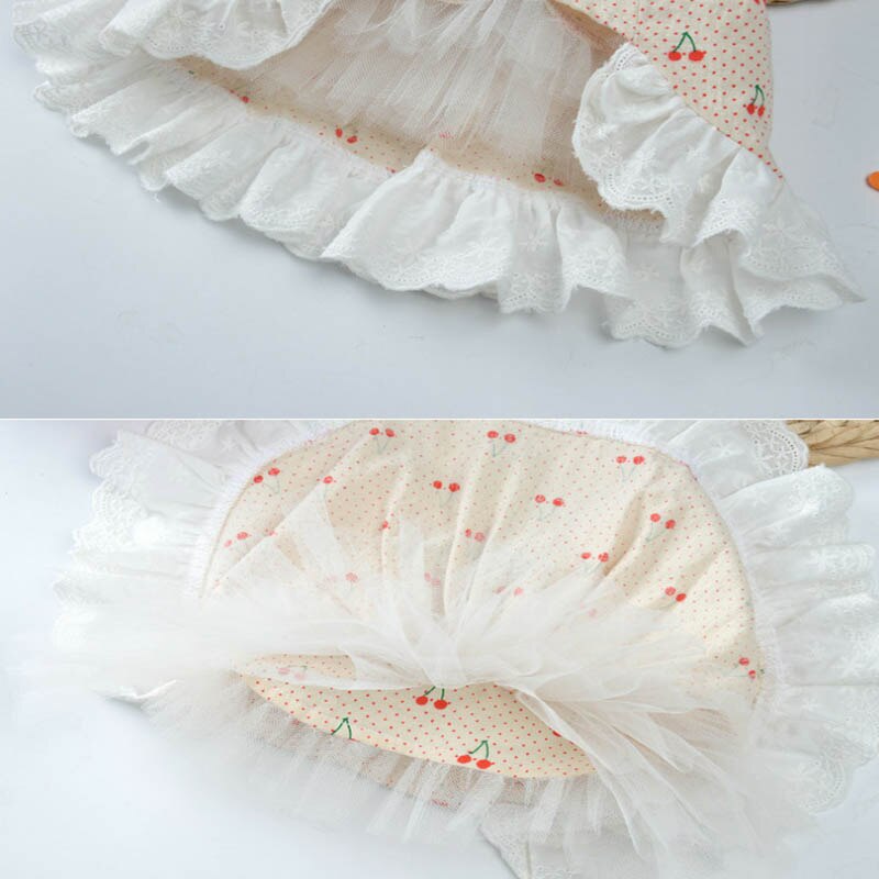 Princess Dog Dress Cherry Pet Dogs Dress Party Puppy Wedding Dresses Chihuahua Yorkshire Clothing for Dogs Costume Disfraz Perro