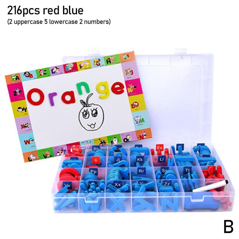 216/238 Pcs Magnetische Letters Hoofdletters Kleine Schuim Alfabet Abc Magneten Voor Koelkast Koelkast Educatief Speelgoed Set: 216pcs