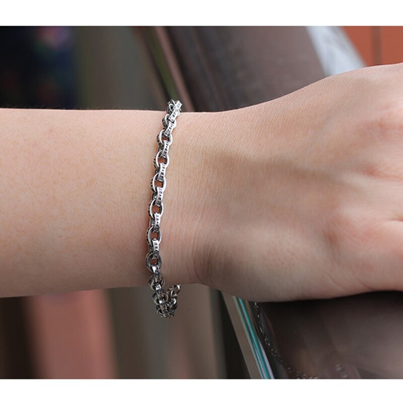 925 Sterling Silver Bracelets Punk Hand Chain For Men And Women Special Jewelry Charm Bracelet 036