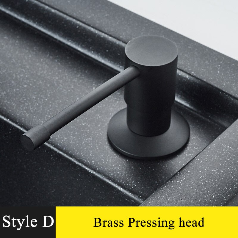 Czarne mydło dozownik zlewozmywak ze stali nierdzewnej mydło w płynie dozownik obrotowe dozowniki ręczne zestaw akcesoriów kuchennych: styl D