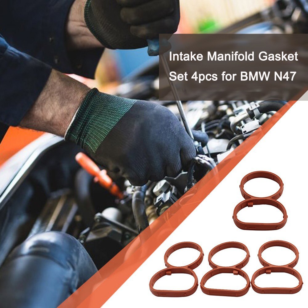Intake Manifold Gasket Set 4pcs Intake Manifold Sealing Rings for BMW N47