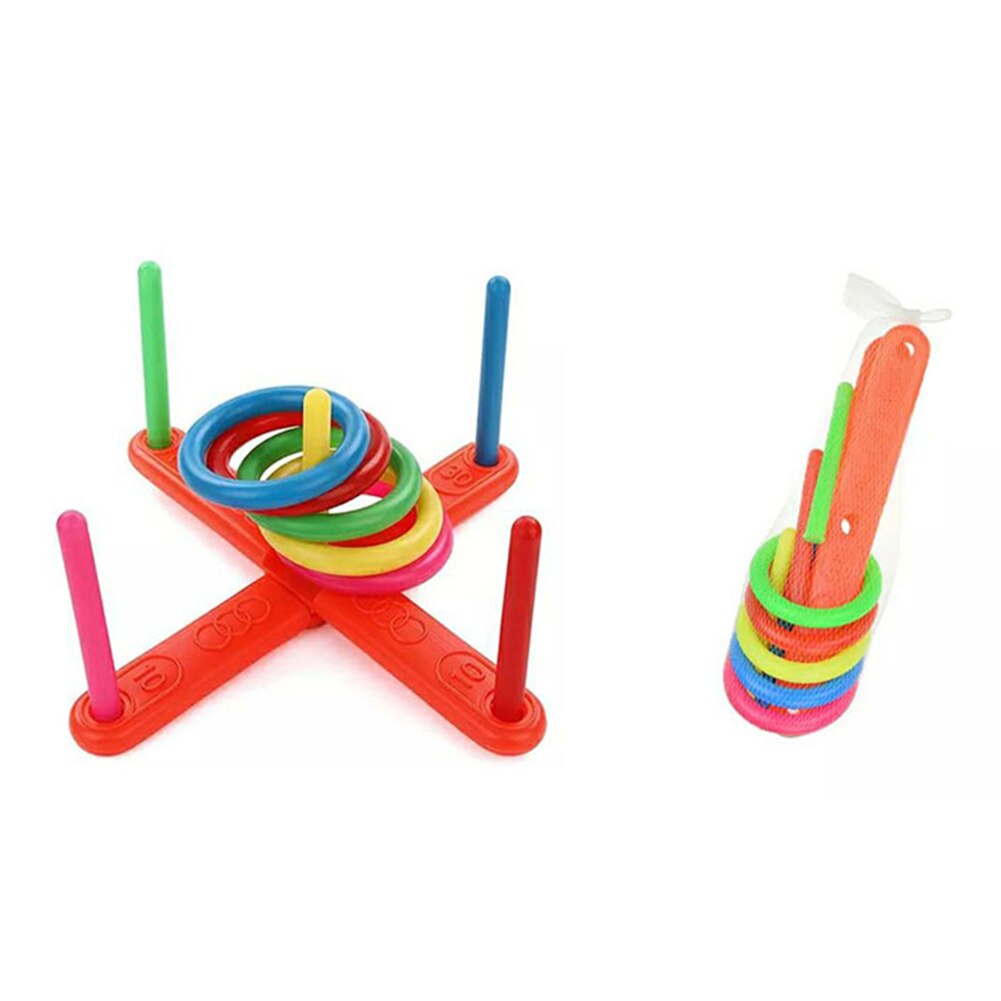 Båge ring kasta plast ring kasta quoits trädgård spel pool leksak utomhus kul set leksaker för barn barn zxh
