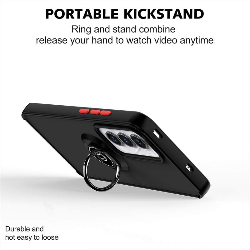 Hårdt pc stødsikkert mat pansercover til oppo reno 12 pro 12 magnetisk ring, blød ramme 5g etui til oppo reno 12f 12 pro fundasider