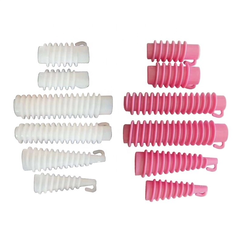 Newest Hair Curly DIY Styling Accessory Salon Hair Rollers Plastic Spiral Perm Rods 6 Sizes In 30 Pieces