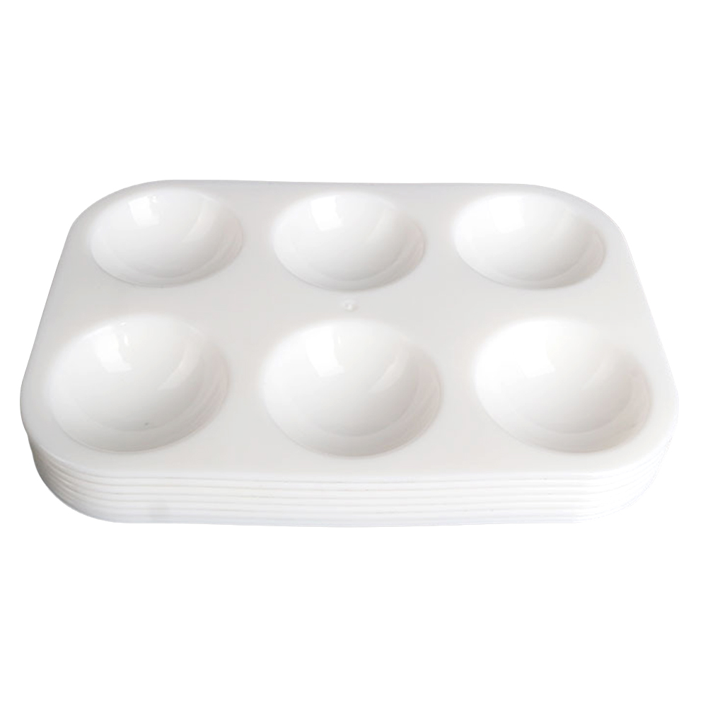 25Pcs Art Supplies Paint Palette Watercolor Pallets Drawing Artist Plastic 6 Well Rectangular Tray Painting Tool