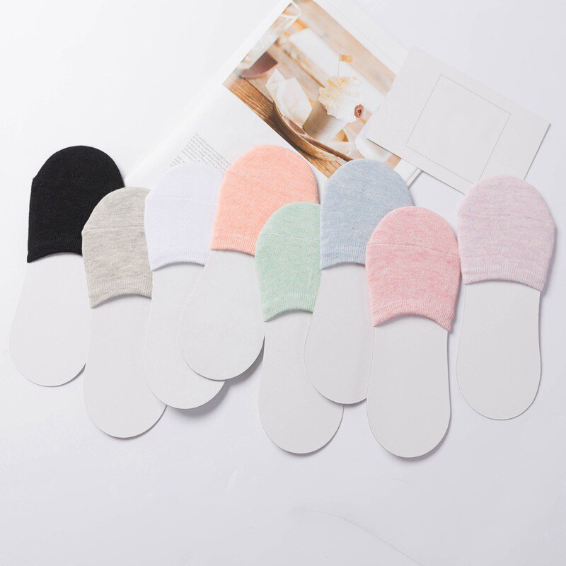 Summer Cotton Solid Women Boat Socks Cool Half Palm Non-slip Thin Invisible High Heel Socks Half Casual Breathable Peds &amp; Liners