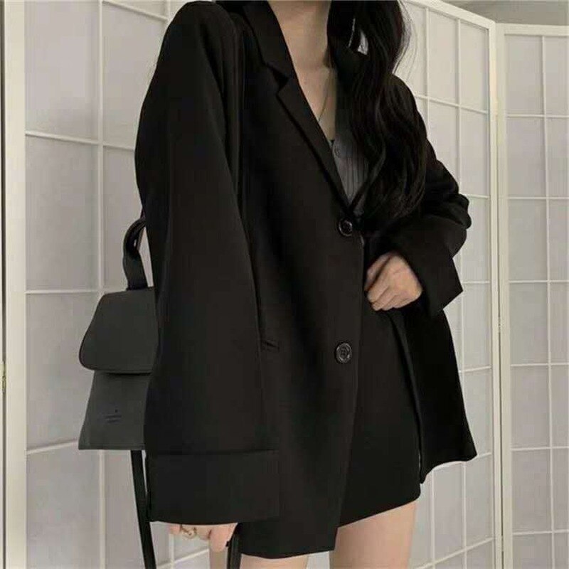 Blazere kvinder vintage forår efterår koreansk basic chic ol dame blazer populær enkel enkeltradet dameovertøj