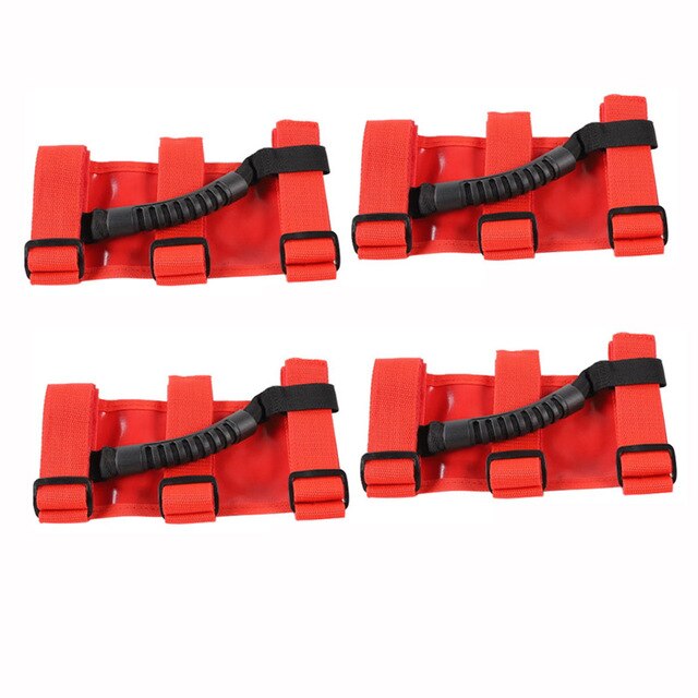 Roll Bar Grab Handles Roll Bar Grab Handles For Jeep Wrangler YJ TJ JK CJ Car 4x4 4WD Bar handles: 4pcs red