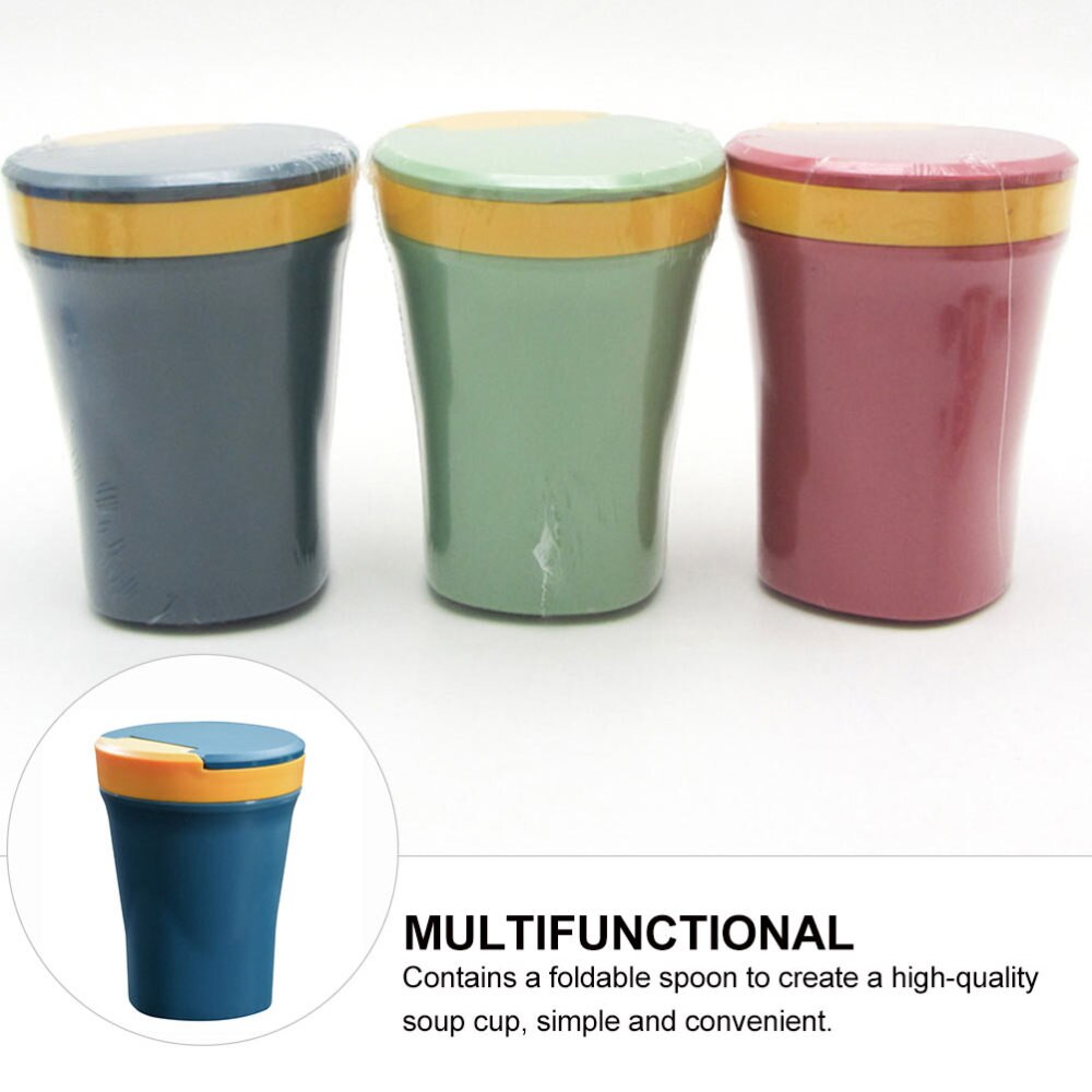 450Ml Microwaveable Soep Cup Soep Container Met Deksel Lepel Voor Vrienden Familie