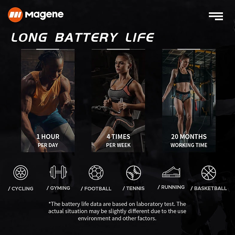 Magene – capteur de fréquence cardiaque Mover H003, Bluetooth ANT, double , avec sangle de poitrine, ordinateur de cyclisme, vélo Wahoo Garmin, moniteur de sport