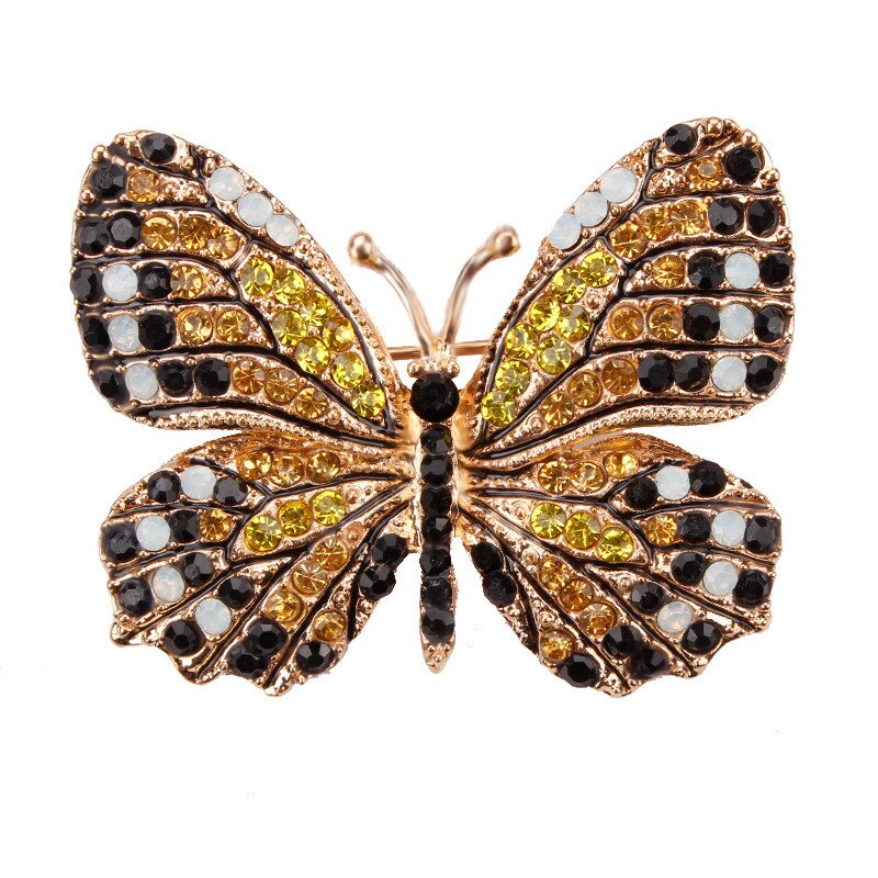 Broche papillon en cristal coloré pour femmes, strass, épingles pour Hijab, de noël bijoux à bricoler soi-même