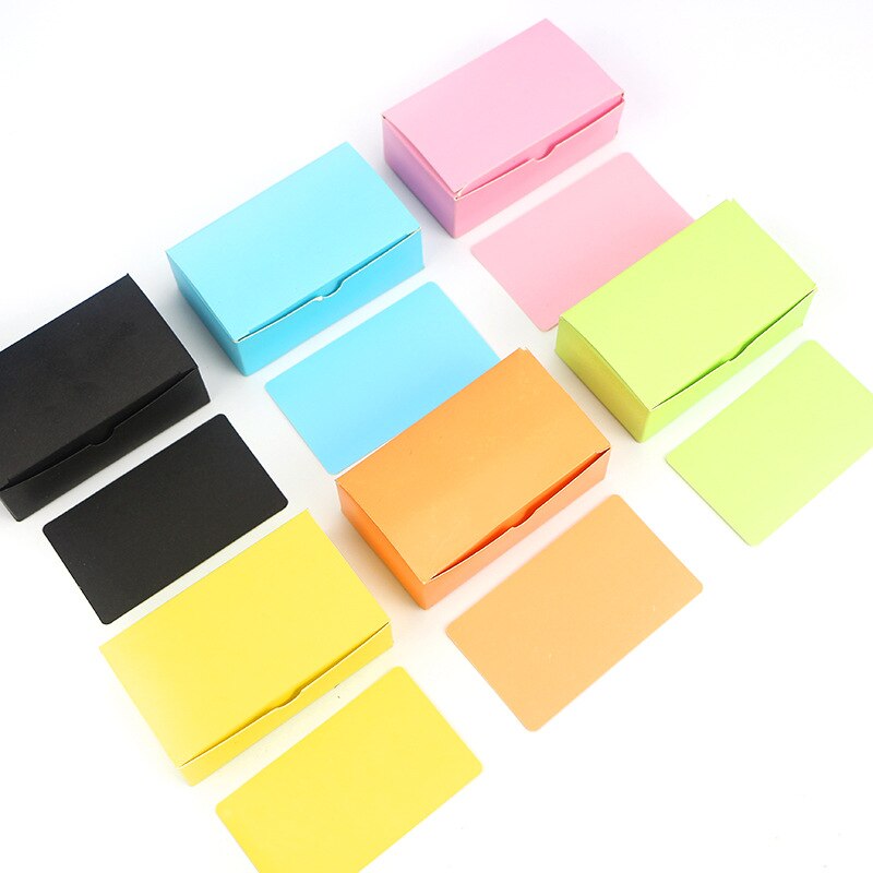 100pcs/box Color Word Card Blank Kraft Paper Handwritten Card Message Thank You Cards Label Bookmarks Learning Cards