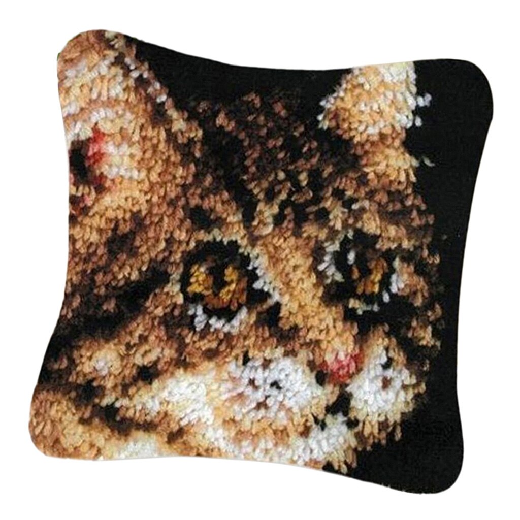 Animal Latch Hook Rug Kit Pillow Making Kits Crocheting Crafts for Beginners