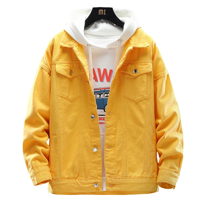 Hösten solid jeansjacka cowboy herr jacka casual jeans kappa långärmad herr kläder plus size toppar chaquetas hombre