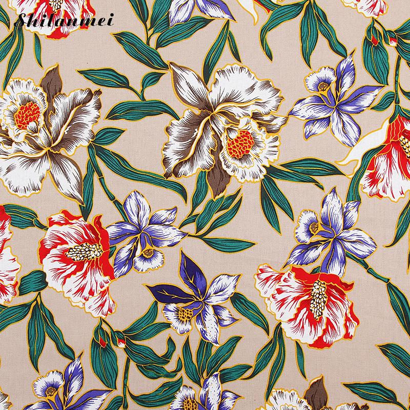 1.42m*2m retro spanien etniske blomster gardin bomuldsstof linned stof duge håndværk materialer malet tøj stof syning: Beige