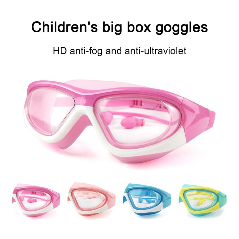 Siliconen Zwembril Anti-Fog Uv Zwemmen Bril Met Oordopje Voor Kinderen Water Sportbrillen