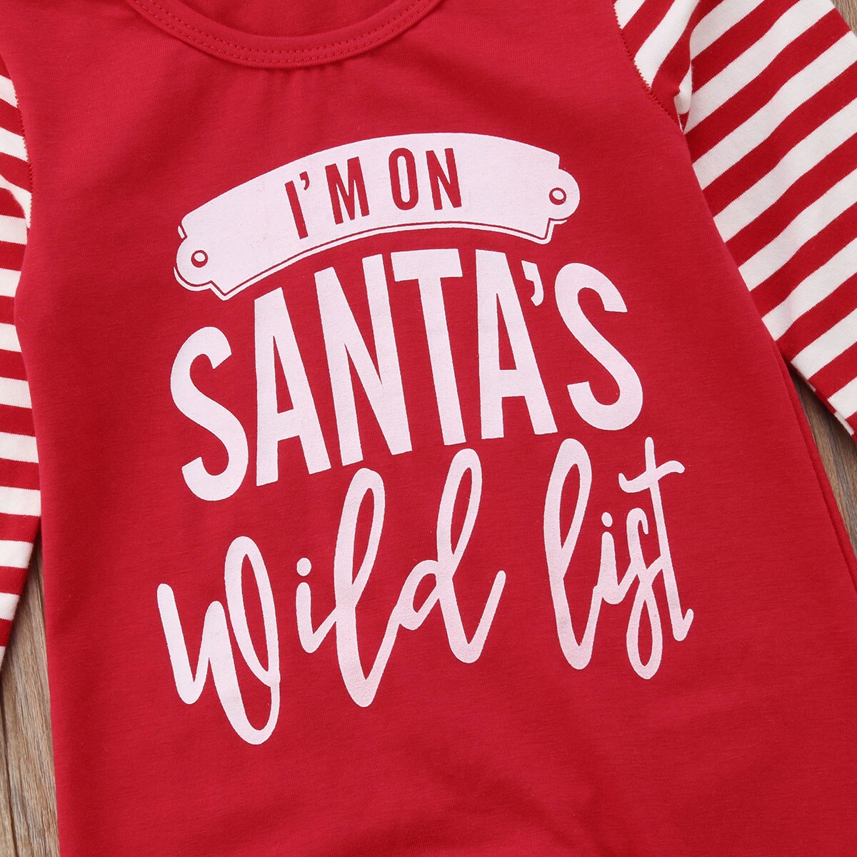 Baby Girl Boy Christmas Long Sleeve Letter Santa's Romper Jumpsuit Clothes Outfits