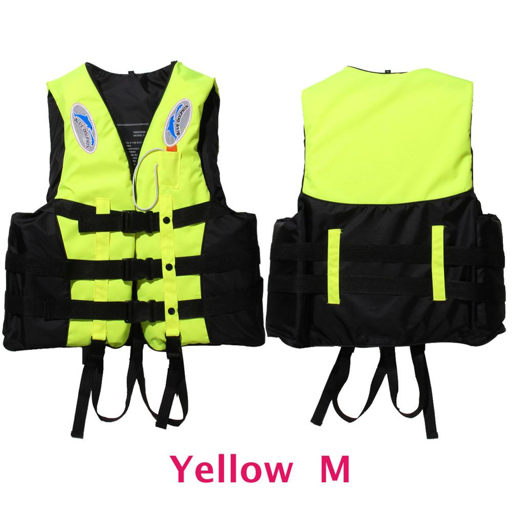 Adult Life Jacket Vest Swimwear Life Vests Jackets with Whistle for Water Sports Man Jacket Swimming Boating Drifting Jacket: Yellow M