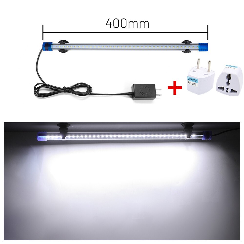 20-50CM Aquarium Light LED Fish Tank Submersible Light Lamp Waterproof Underwater LED Lights Aquarium Lighting: 40cm White