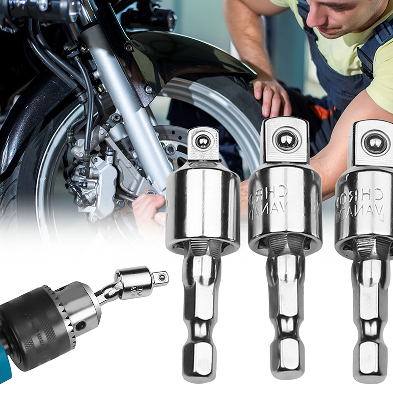 Electric Drill Socket Adapter Socket Wrench Set Hexagon Shank Square Socket Drill Bit Can Rotate and Extend The Conversion Rod