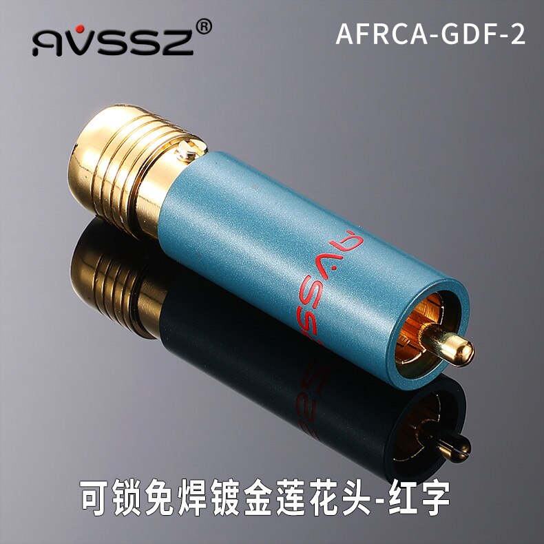 AVSSZ – prise RCA plaquée or, sans soudure, verrouillable, mâle, amplificateur de haut-parleur, câble audio et vidéo, Budweiser, 1 pièce: AFRCA-GDF-2