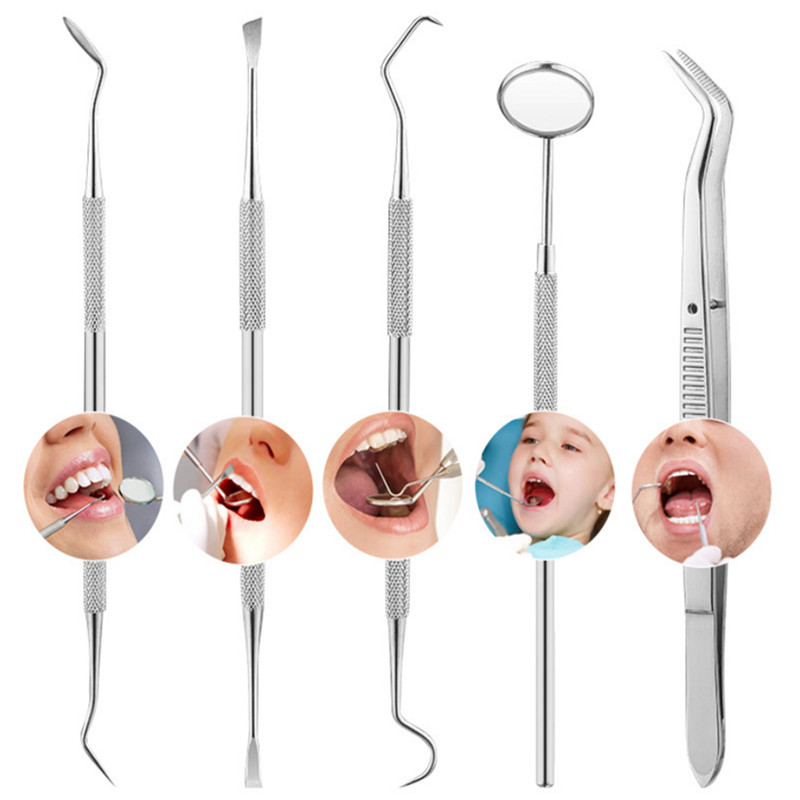 1Pc/5Pc Rvs Dental Spiegel Tandheelkundige Kit Pocket Mond Spiegel Huishoudelijke Tandheelkundige Apparaat Oral Care Tanden whitening Tool