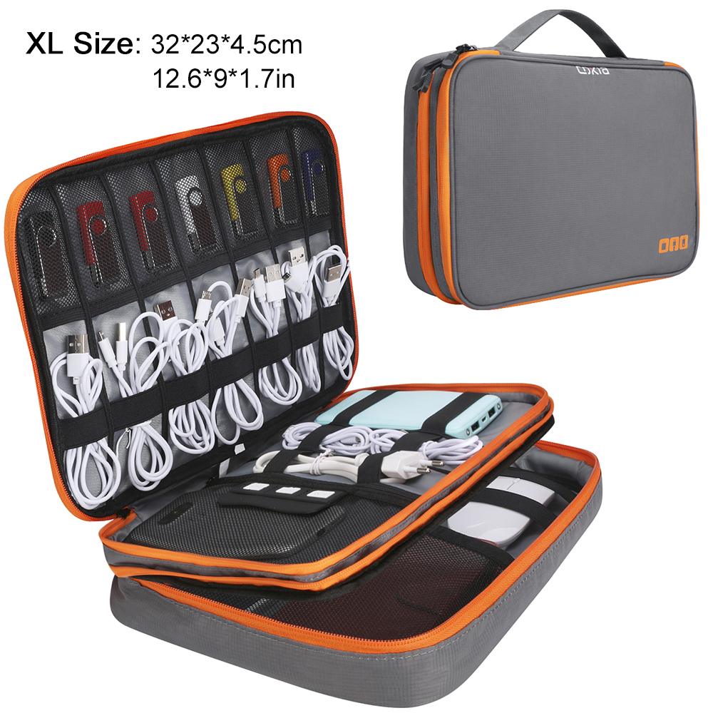 Tragbare Reiseetui für elektronische Accessoires, Kabel-Organizer-Tasche, Gerät-Tragetasche für iPad, Kabel, Strom, USB-Blitz-Laufwerk, Ladegerät: Lila
