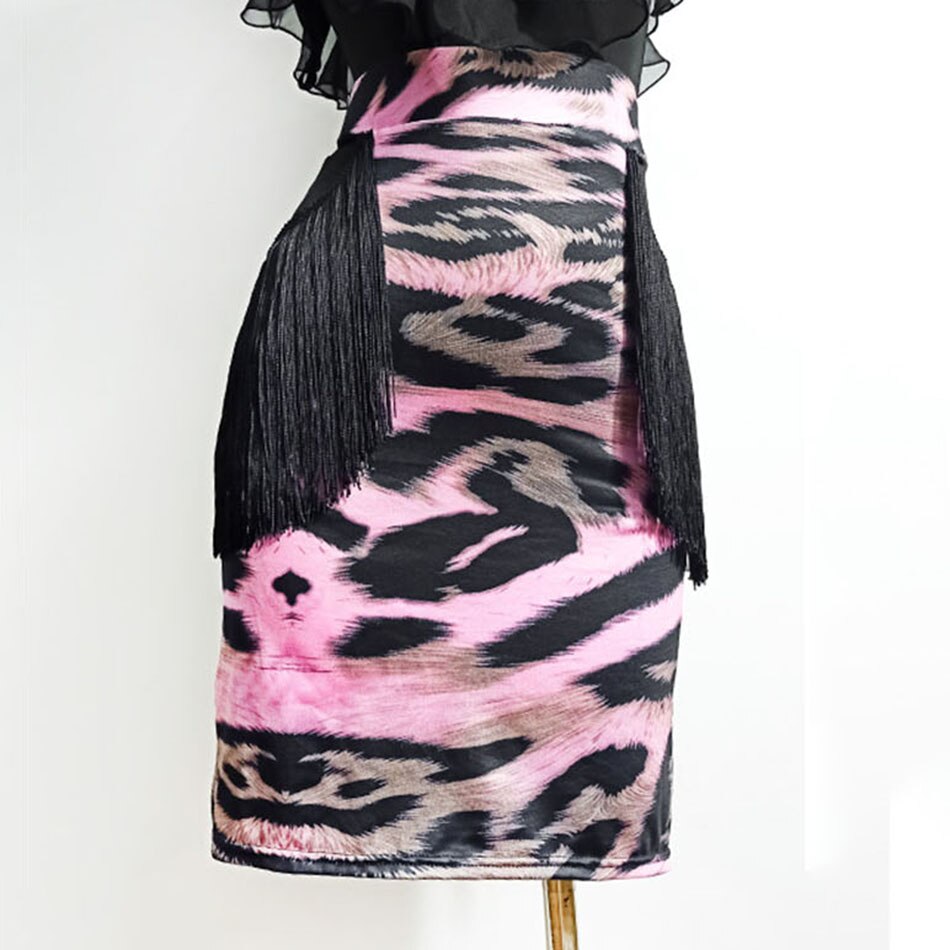 neue Latin Dance Kleid Frauen Leopard Latin Dance Rock für Ballsaal Samba Tango Chacha Bauchtanz Performamnce LP560: XL