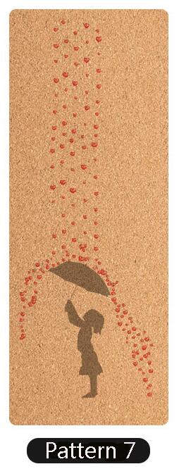 Yoga Mat - Natural Cork & TPE - 183x65cm - Non-Slip - Odorless - Fitness Gym Pilates: Pattern 7