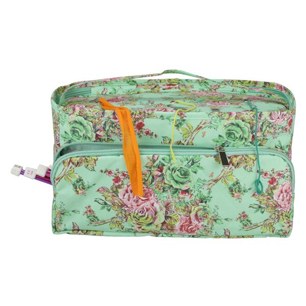 Print Crochet Bag 2 Styles Portable Storage Container with Holes Yarn Storage Bag Sewing Tool Durable Hooks Knitting Accessories: flower