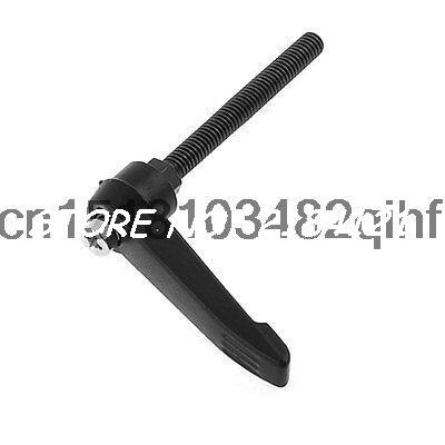 60mm Length 6mm Dia Threaded Metal Adjustable Handle Lever Black