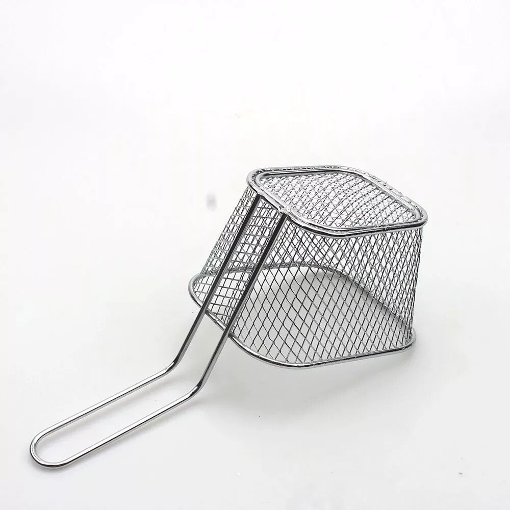 Mini Chips Frituren Mand Draagbare Metalen Frieten Mand Zeef Friteuse Huishouden Koekenpan Voedsel Koken Gereedschap Keukengerei
