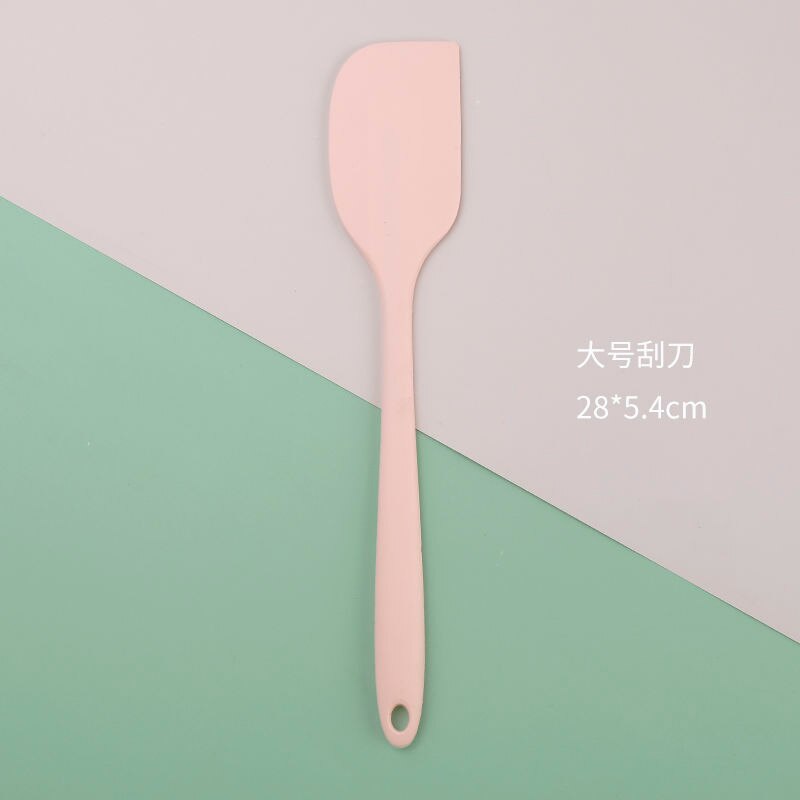 Silicone Cream Baking Scraper Non Stick Butter Spatula Cutter Chocolate Smoother Heat Resistant Kitchen Pastry Tools Scraper: B L Pink