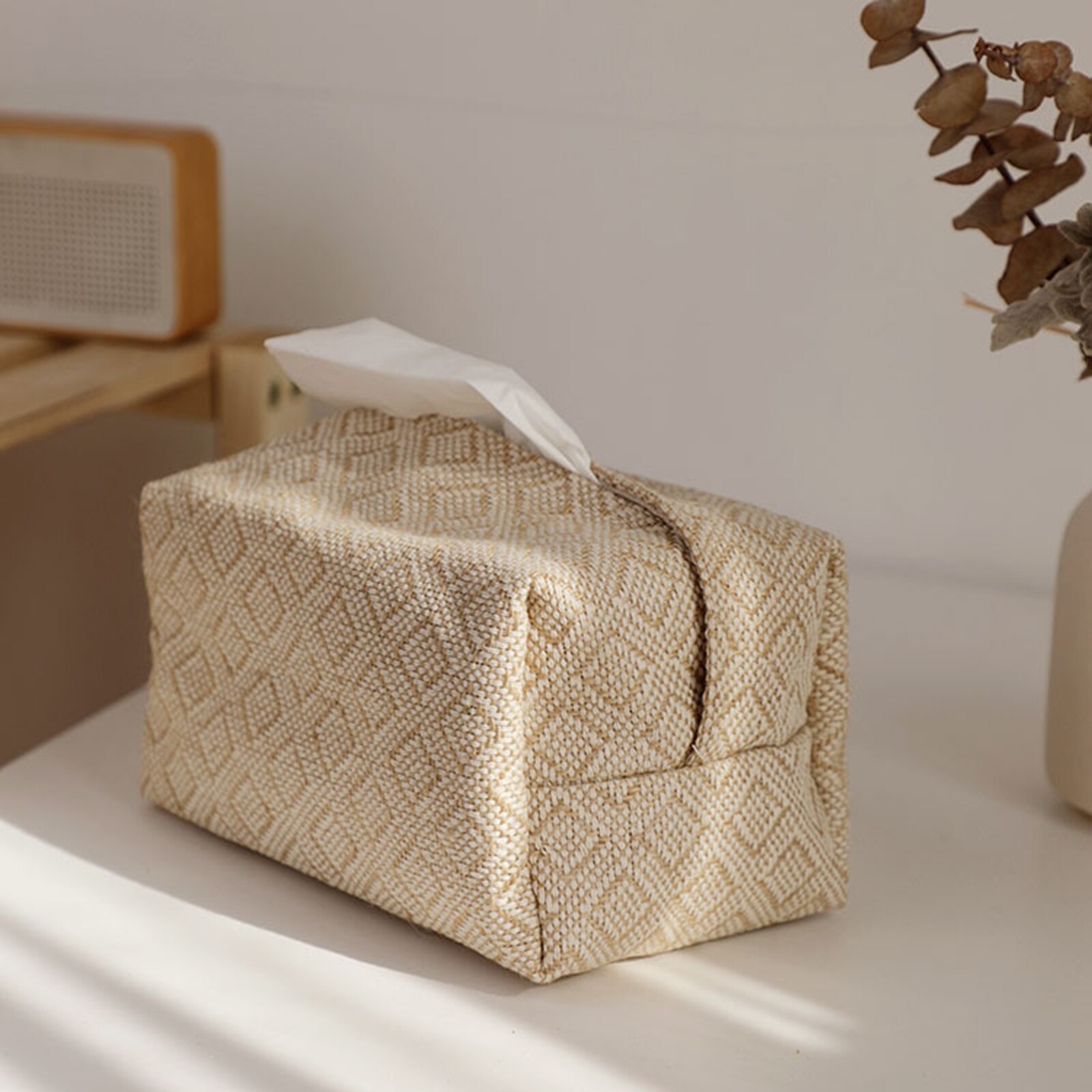Cajas de pañuelos artísticos de tela de lino y algodón, caja de papel Simple, soporte para servilletas para el hogar, sala de estar y mesa de comedor