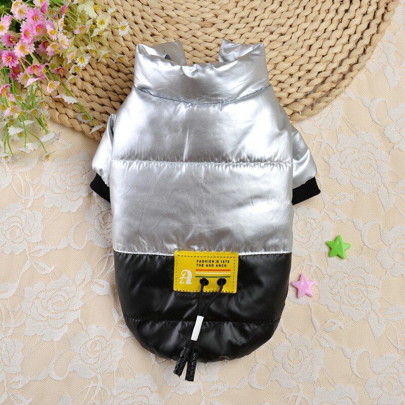 pet clothes in autumn and winter bright leather cotton padded clothes warm dog clothes thickened cat and dog clothes