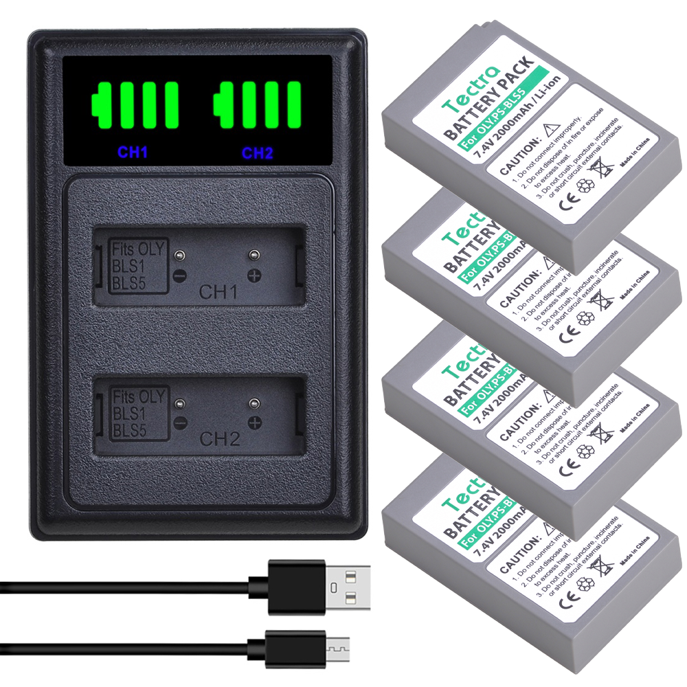 Batterie BLS-50 PS-BLS5 et double chargeur pour Olympus OM-5,OM-D E-M5 III,E-M10,E-M10 III,E-M10 IV,E-PL8,E-PL9,E-PL10, stylet 1 caméra