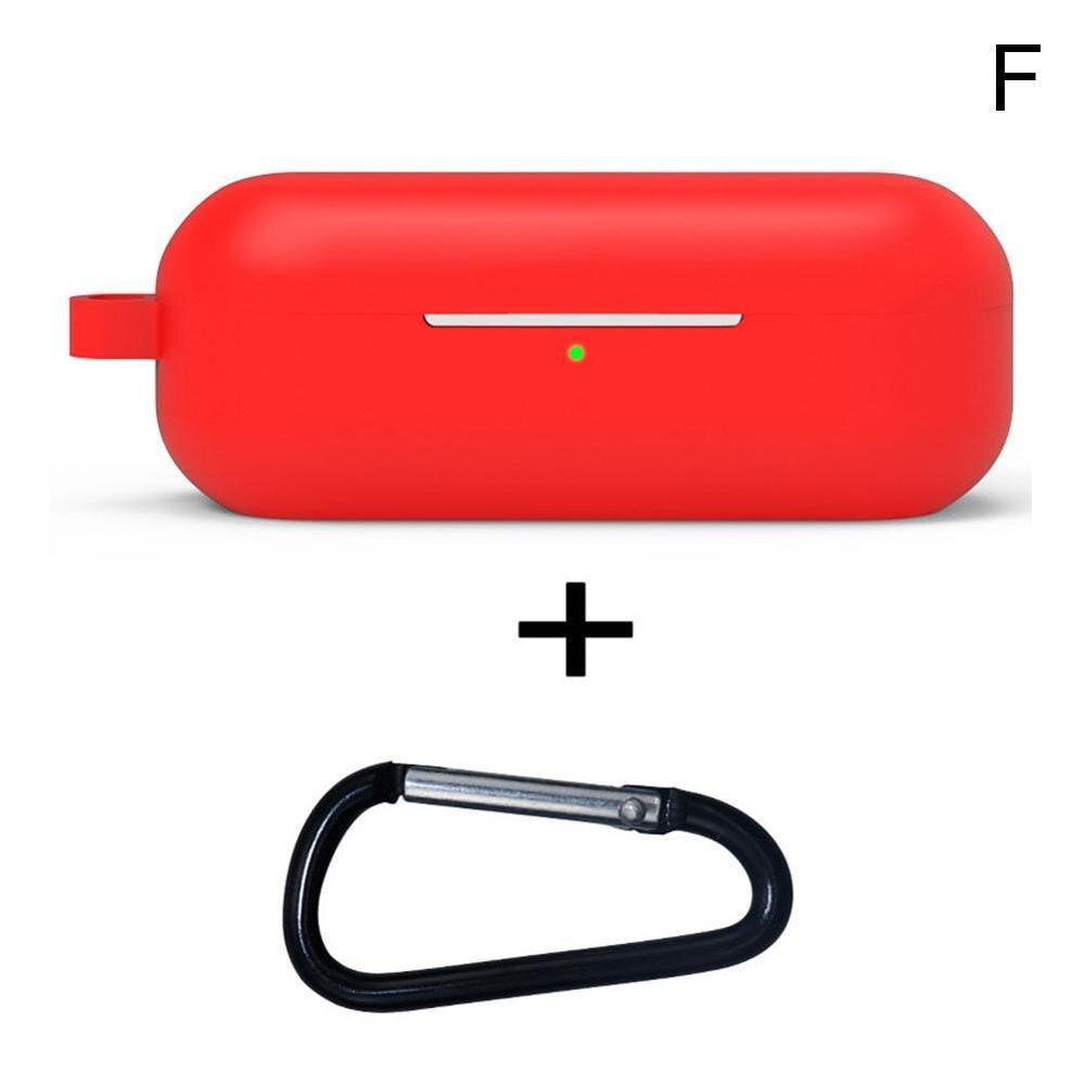 Silikonowe Etui na Bezprzewodowe Słuchawki Bluetooth - Ochronne z Karabińczykiem do Huawei Freebuds Enjoy: Czerwony