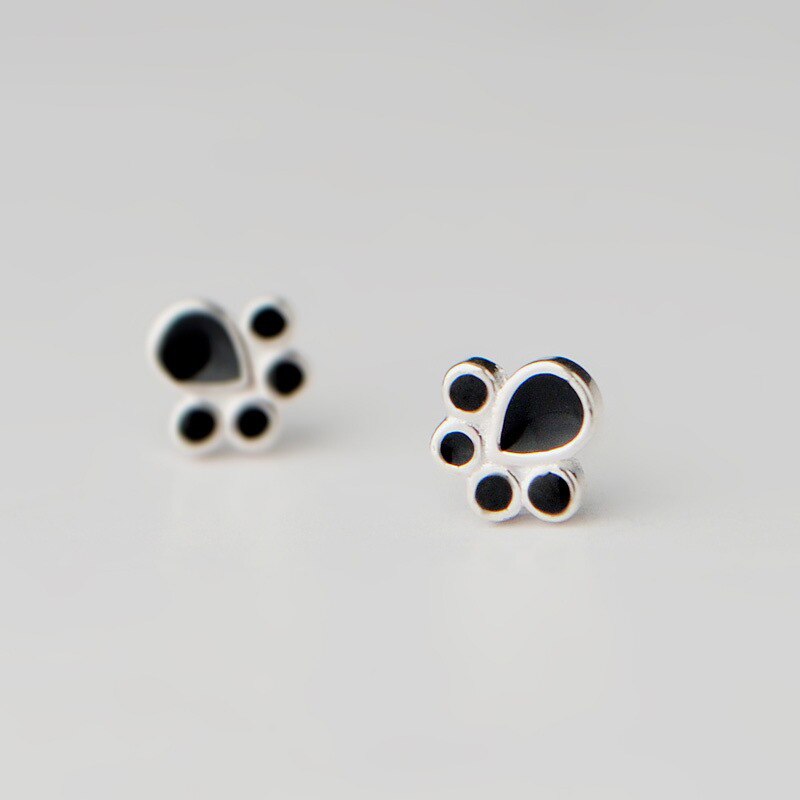 SIPENGJEL Cute Pink Zircon Cat Paw Earrings Trend Bear And Dog Paw Pink Claw Stud Earrings For Women Jewelry: 2214