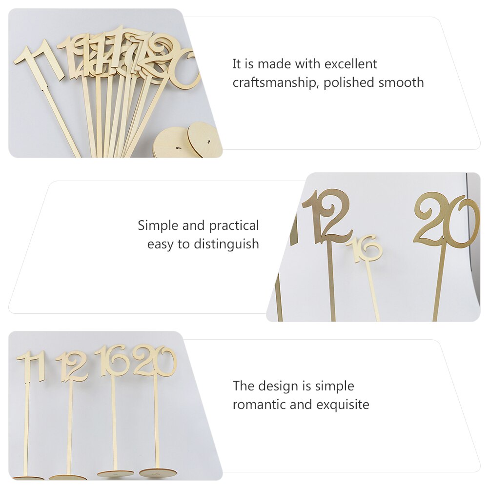 Usefu Numbers 20pcs Useful Numbers 1-20 Wooden Table Numbers Car... – Grandado