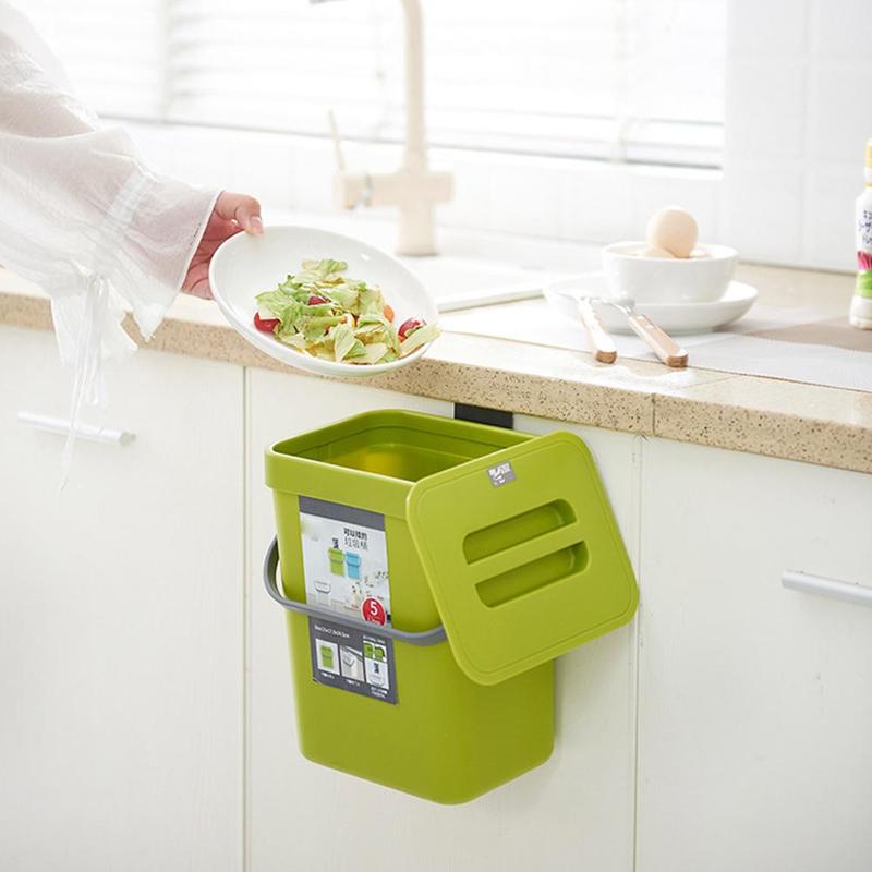 Wall-mounted Sorting Trash Can Kitchen Cabinet Hanging Trash Storage Free Punching Living Room Door Trash Can