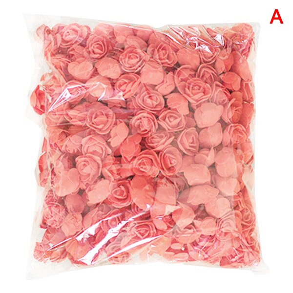 500 pièces/paquet fait à la main Rose fleur Simulation mousse PE décoratif fleur tête guirlande accessoires NOV99: O