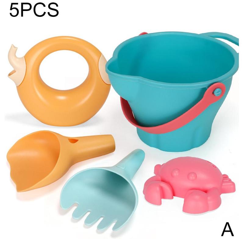 Summer Children Sandbox Set Kids Beach Toys Baby Beach Play Set Sand Play Sand Dredging Tools Sand Water Game Play Bath Toys: 5 PCS