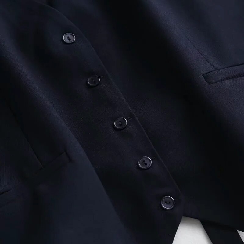Gilet pour femme de bureau délavé style anglais, à la et simple